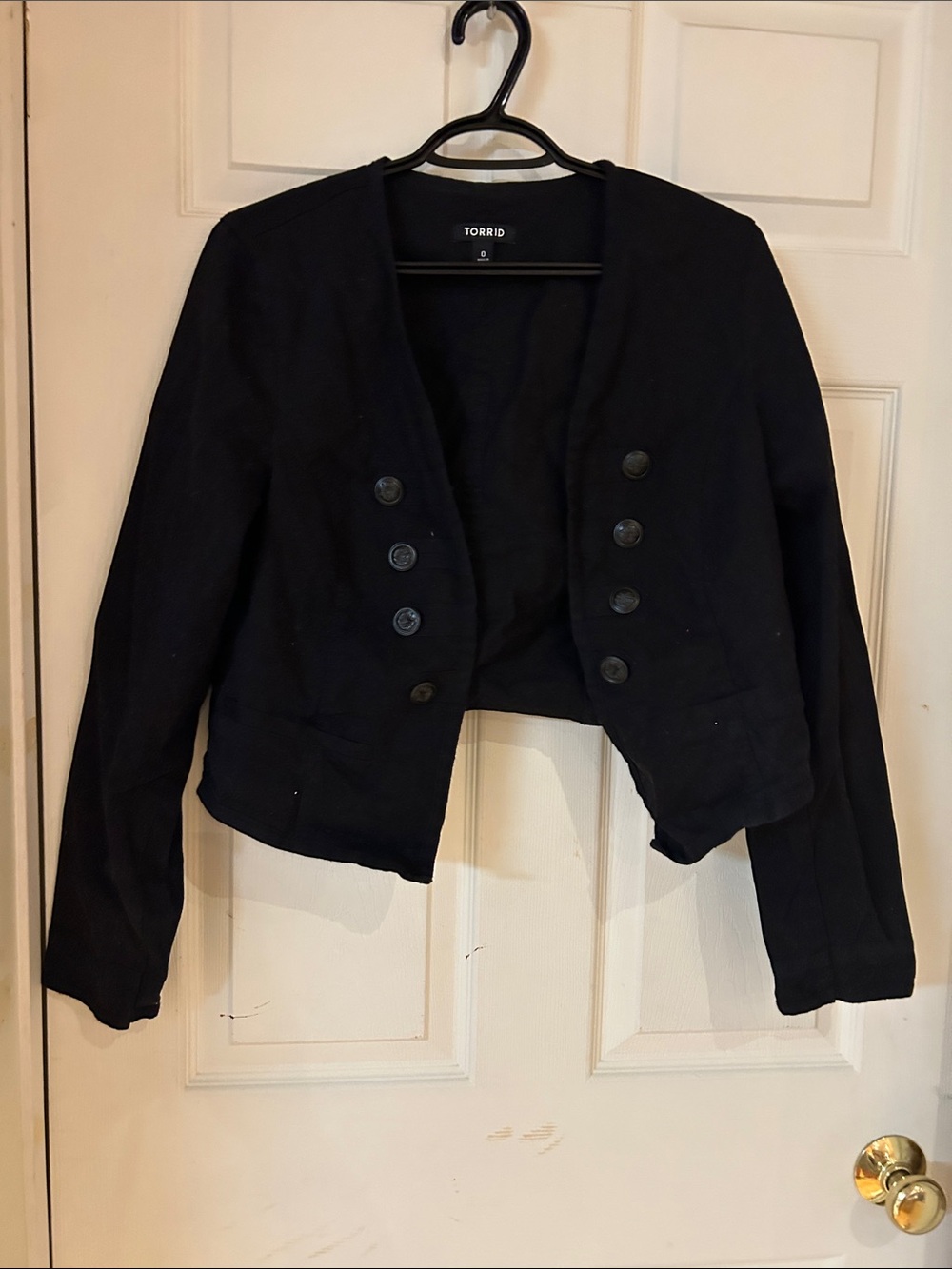 torrid Black Cropped Military-Style Blazer Jacket Size 0 = 12